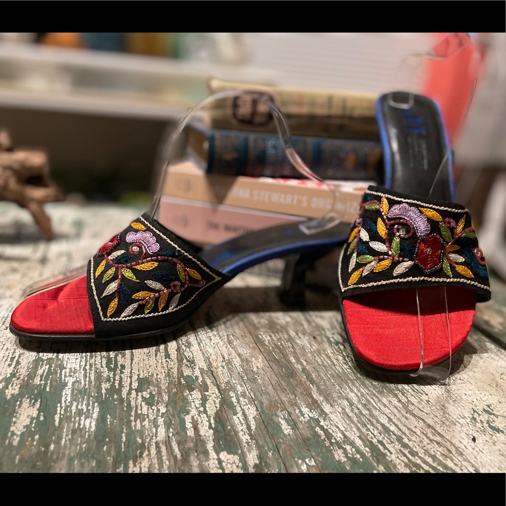 Art Effects Colorful Beaded Slide w/ 2" Heel